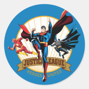 Justice League Helden vereint Runder Aufkleber