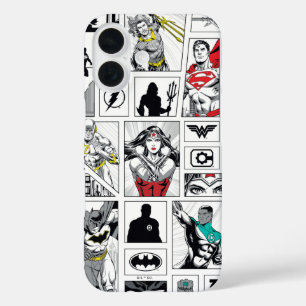Justice League Heldentafel-Muster iPhone 16 Hülle