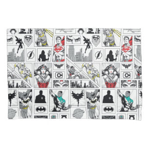Justice League Heldentafel-Muster Kissenbezug