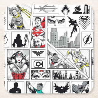 Justice League Heldentafel-Muster Rechteckiger Pappuntersetzer