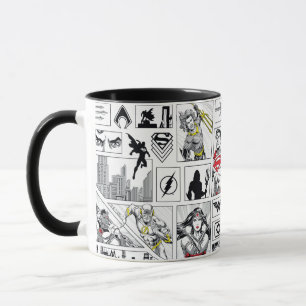 Justice League Heldentafel-Muster Tasse