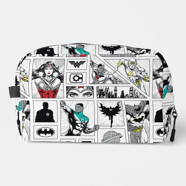 Justice League Heldentafel-Muster Waschbeutel (Vorderseite)