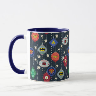 Justice League Holiday Bauble Pattern Tasse