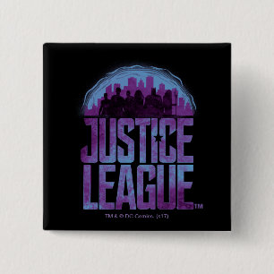 Justice League   Justice League Stadt-Silhouette Button