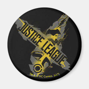 Justice League   Justice League & Teamsymbole Magnet