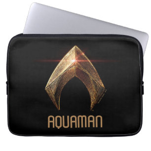 Justice League   Metallisches Aquaman-Symbol Laptopschutzhülle