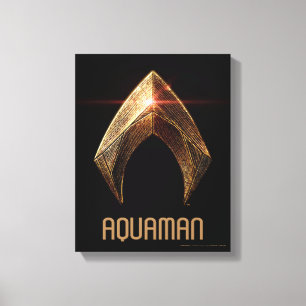 Justice League   Metallisches Aquaman-Symbol Leinwanddruck
