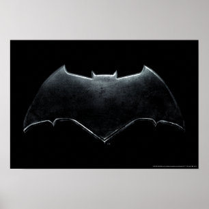 Justice League   Metallisches Batman-Symbol Poster
