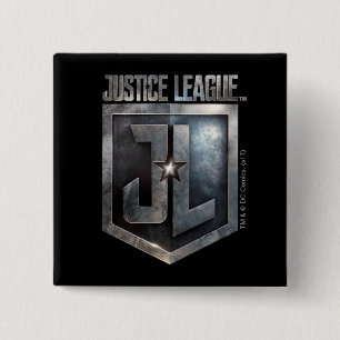 Justice League   Metallisches JL-Schild Button