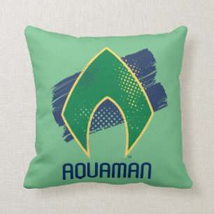 Justice League   Pinsel & Halftone Aquaman-Symbol Kissen