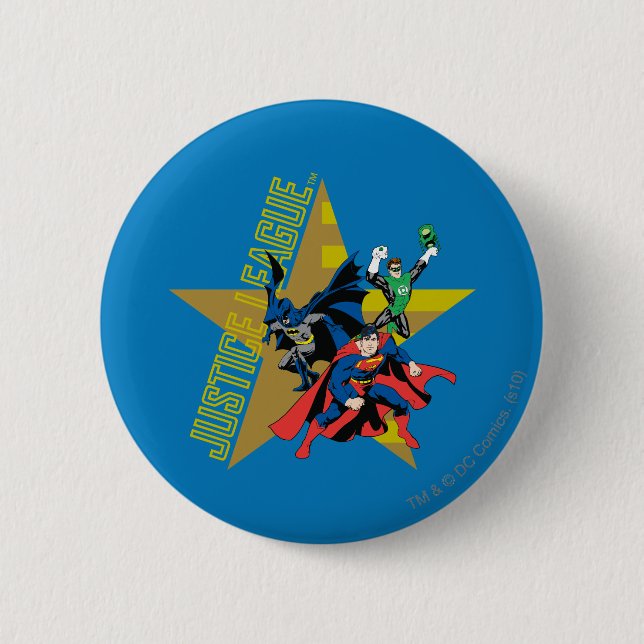 Justice League Star Helden Button (Vorderseite)