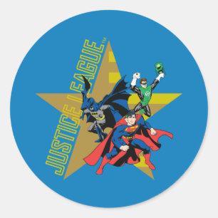 Justice League Star Helden Runder Aufkleber