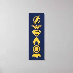 Justice League   Stilisierte Team-Symbole Aufstell Leinwanddruck