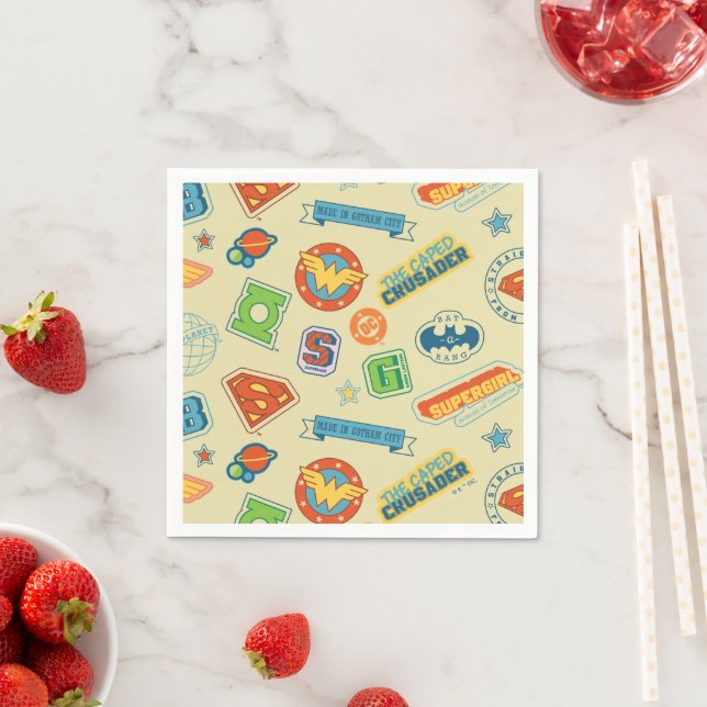 Justice League Superhelden-Abzeichen-Muster Serviette (Beispiel)