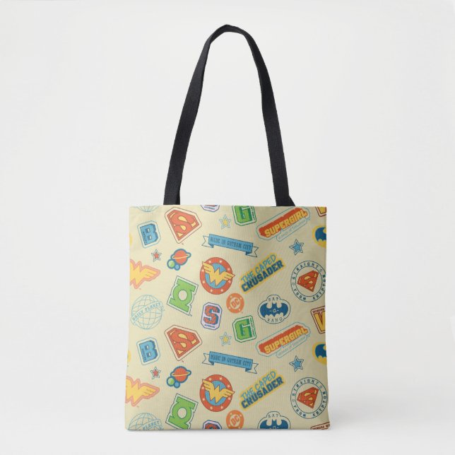 Justice League Superhelden-Abzeichen-Muster Tasche (Vorderseite)