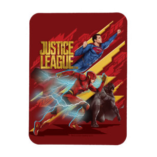 Justice League   Superman, Flash und Batman-Abzeic Magnet
