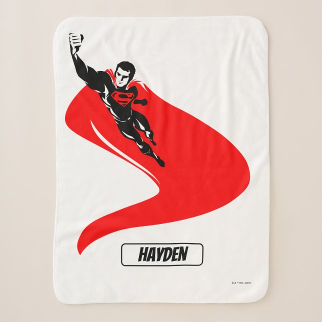 Justice League | Superman Flying Noir Pop Art Sherpadecke (Vorderseite)