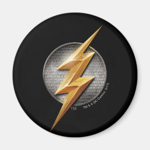 Justice League   The Flash Metallischer Blitzsymbo Magnet