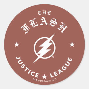 Justice League   The Flash Retro-Blitz-Emblem Runder Aufkleber