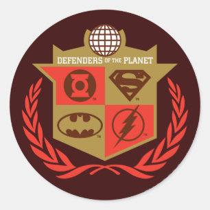 Justice League Verteidiger des Planeten Runder Aufkleber