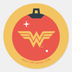 Justice League Wonder Woman Holiday Bauble Runder Aufkleber