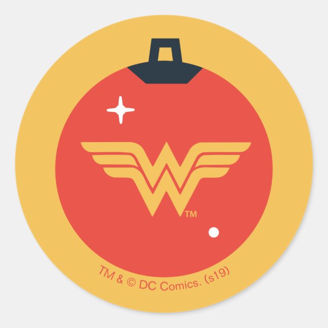 Justice League Wonder Woman Holiday Bauble Runder Aufkleber (Vorderseite)