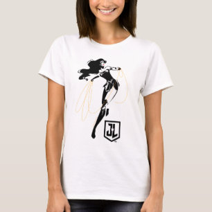 Justice League   Wonder Woman mit Lasso Pop Art T-Shirt