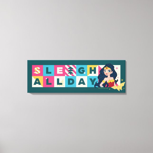 Justice League Wonder Woman "Sleigh All Day" Leinwanddruck (Vorderseite)