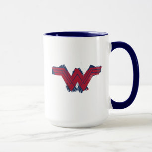 Justice League   Wonder Woman Symbol mit Pinselstr Tasse