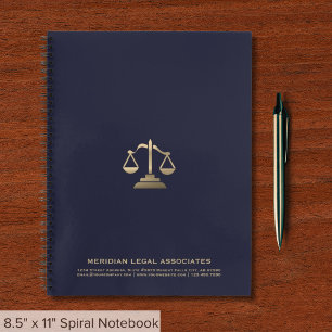 Justice Scale Navy Beruflich Notebook Notizbuch