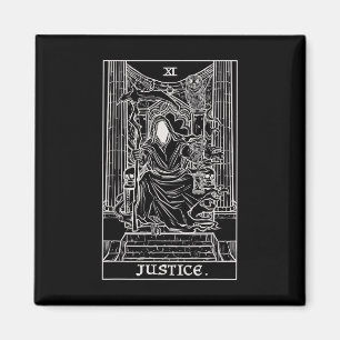 Justice Tarot Card Grim Sensenmann Halloween Goth  Magnet