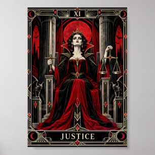 Justice Tarot-Karten-Kunst gothische Vampir-Königi Poster