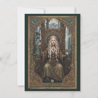 Justice Tarot Kunst Flache Dankeskkarte Dankeskarte