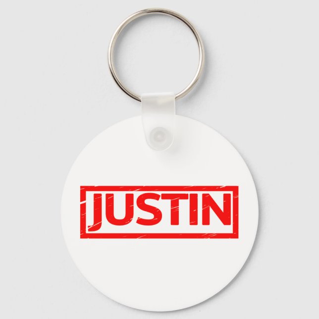 Justin Briefmarke Schlüsselanhänger (Vorderseite)