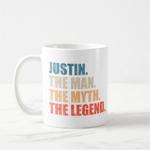 Justin der Mann der Mythos die Legende Kaffeetasse