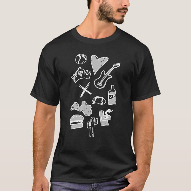 Justin Gombita Brown Album Track Art Black T-Shirt (Devant)