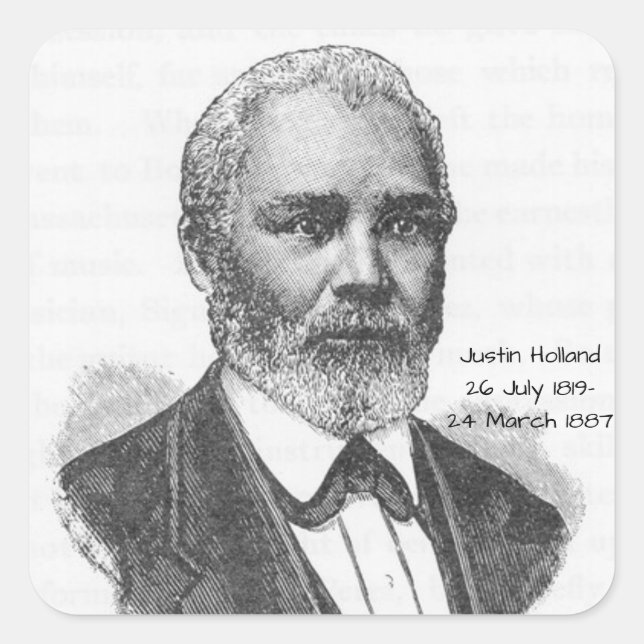 Justin Holland Quadratischer Aufkleber (Vorderseite)