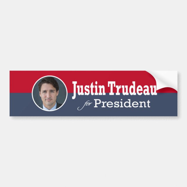Justin Trudeau für Präsidenten Autoaufkleber (Vorne)