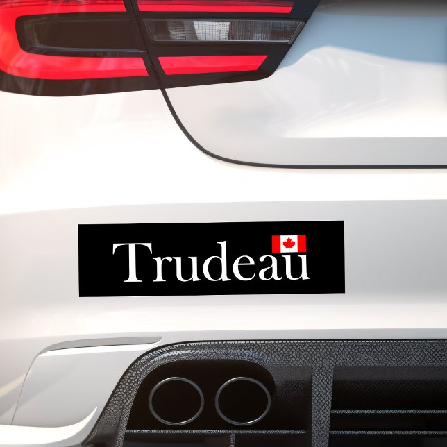 Justin Trudeau Offizielle kanadische Flagge dunkle Autoaufkleber (Von Creator hochgeladen)