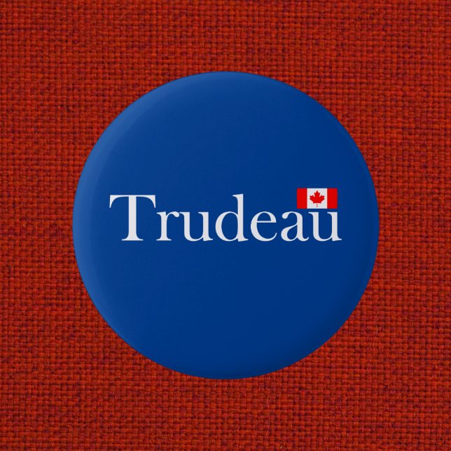 Justin Trudeau Offizielle kanadische Flagge dunkle Button (Von Creator hochgeladen)