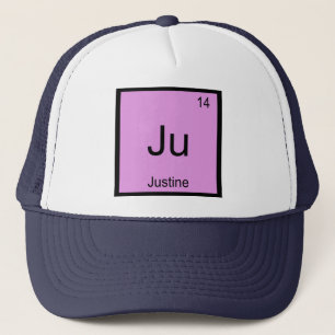 Justine Name Chemistry Element Periodic Table Truckerkappe