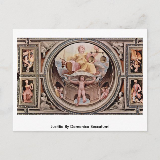 Justitia By Domenico Beccafumi Postkarte (Vorderseite)