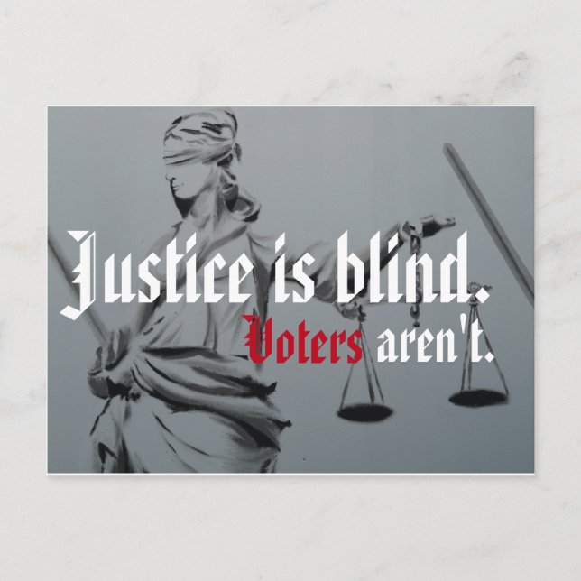 Justiz ist Blind Postkarte (Vorderseite)