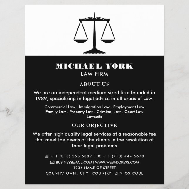 Justiz, Juristische Dienstleistungen - Werbung Flyer (Vorne)