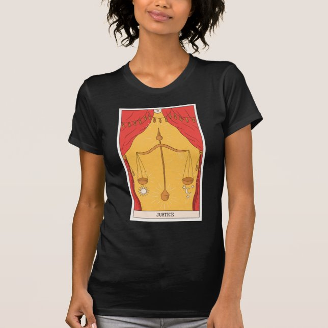 Justiz-Tarot-Karte Modernes Arkanisches Design T-Shirt (Vorderseite)