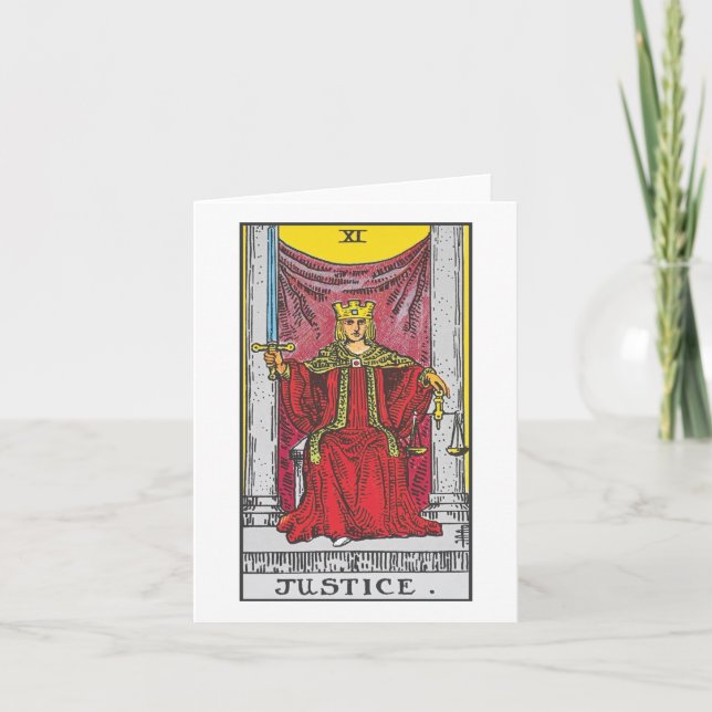 Justiz - Tarot-Karte vom Rider Waite Smith Karte (Vorderseite)