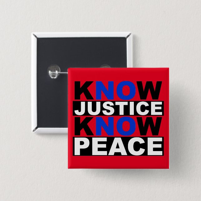 JUSTIZ WISSEN FRIEDEN BUTTON (Vorne & Hinten)