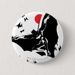 Justizbehörde Batman in Cloud of Bats Pop Art Button