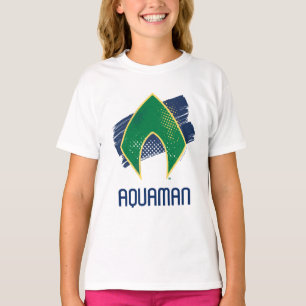 Justizbehörde  Brush & Halftone Aquaman Symbol T-Shirt
