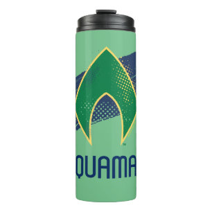 Justizbehörde  Brush & Halftone Aquaman Symbol Thermosbecher